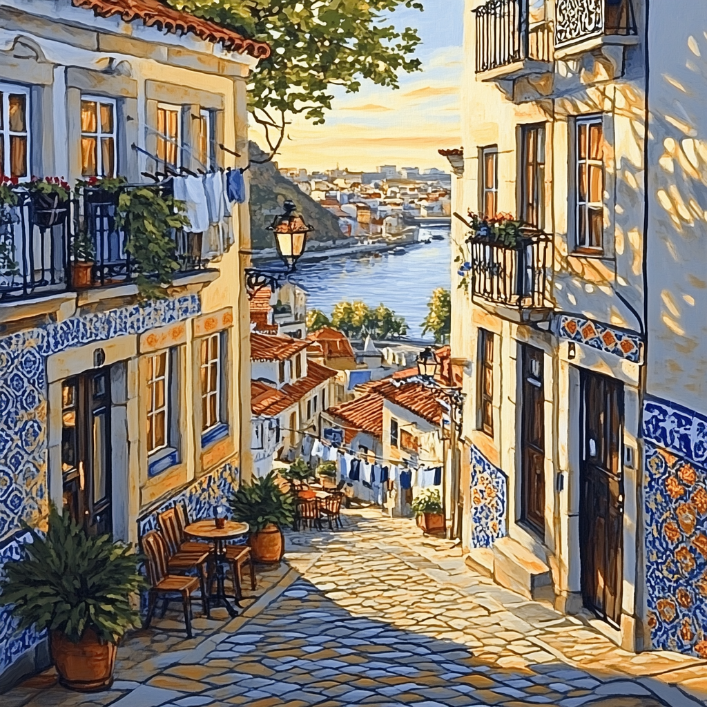 Alfama Labyrinth Lisbon Portugal - DIY Painting By Numbers Kit