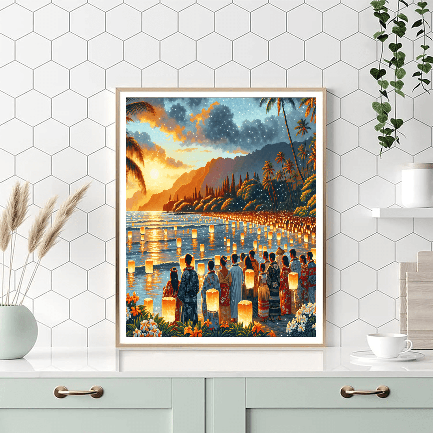 Lantern Floating Hawaii - United States - DIY Painting By Numbers Kit