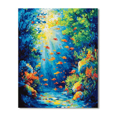 Claude Monet Inspired Whimsical Underwater Symphony - DIY Painting By Numbers Kit