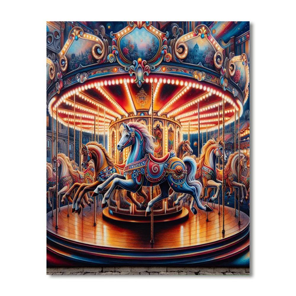 Vintage Carousel Joy - DIY Painting By Numbers Kit