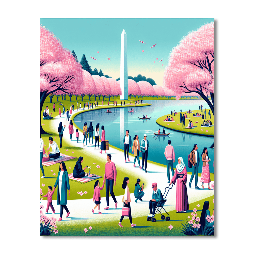 National Cherry Blossom Festival - Washington, D.C., USA - DIY Painting By Numbers Kit