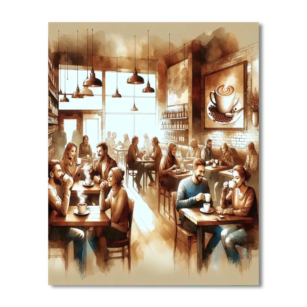 Charming Coffee Shop Escape - DIY Painting By Numbers Kit