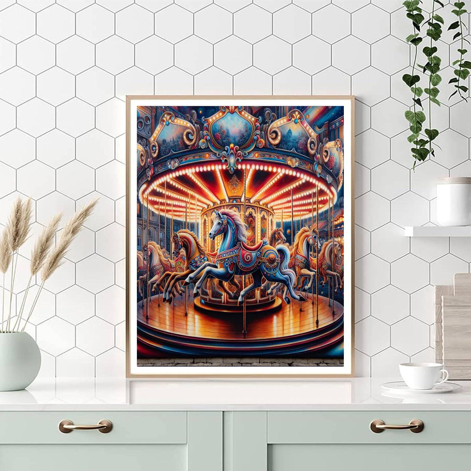 Vintage Carousel Joy - DIY Painting By Numbers Kit