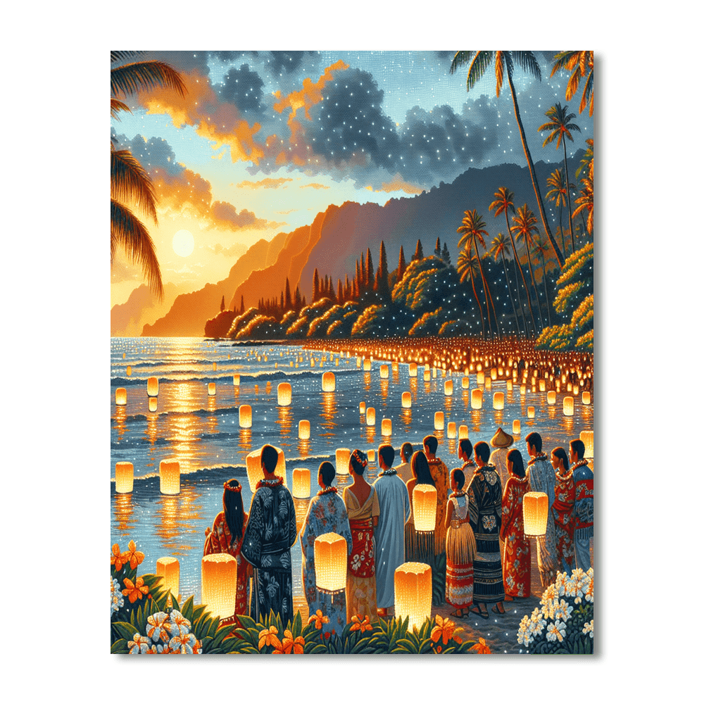 Lantern Floating Hawaii - United States - DIY Painting By Numbers Kit