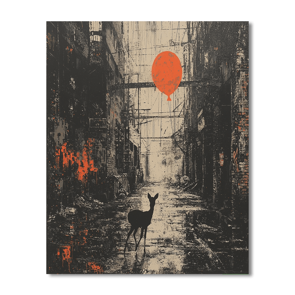 Banksy Inspired Banksy's Urban Wildlife Encounter - DIY Painting By Numbers Kit